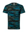 Malfini Camouflage - Kerek nyakú, terepmintás unisex póló - Petrol terepszín - L