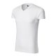 Malfini Slim Fit V-neck - V nyakú, testhezálló szabású férfi póló - Fehér - S