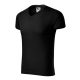 Malfini Slim Fit V-neck - V nyakú, testhezálló szabású férfi póló - Fekete - M