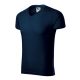 Malfini Slim Fit V-neck - V nyakú, testhezálló szabású férfi póló - Tengerészkék - S