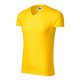Malfini Slim Fit V-neck - V nyakú, testhezálló szabású férfi póló - Sárga - S