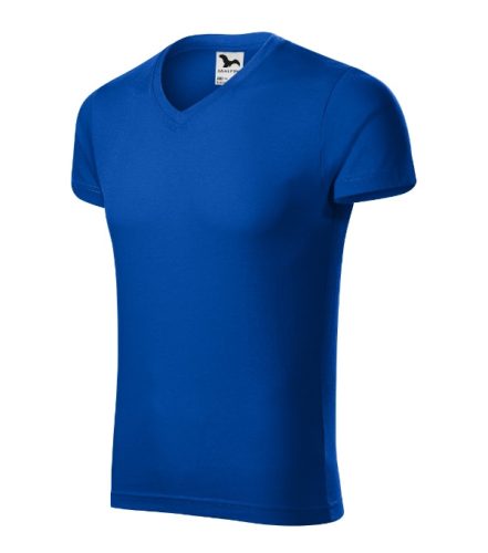 Malfini Slim Fit V-neck - V nyakú, testhezálló szabású férfi póló - Királykék - S