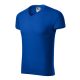Malfini Slim Fit V-neck - V nyakú, testhezálló szabású férfi póló - Királykék - L