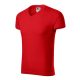 Malfini Slim Fit V-neck - V nyakú, testhezálló szabású férfi póló - Piros - S
