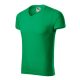 Malfini Slim Fit V-neck - V nyakú, testhezálló szabású férfi póló - Fűzöld - 2XL