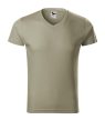 Malfini Slim Fit V-neck - V nyakú, testhezálló szabású férfi póló - Világos khaki - 2XL