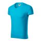 Malfini Slim Fit V-neck - V nyakú, testhezálló szabású férfi póló - Türkiz - L