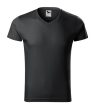 Malfini Slim Fit V-neck - V nyakú, testhezálló szabású férfi póló - Ébenszürke - L