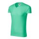 Malfini Slim Fit V-neck - V nyakú, testhezálló szabású férfi póló - Menta - XL