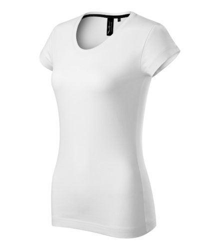 Malfini Premium Exclusive - Mélyebb, kerek nyakkivágású, testhezálló szabású női póló - Fehér - 2XL