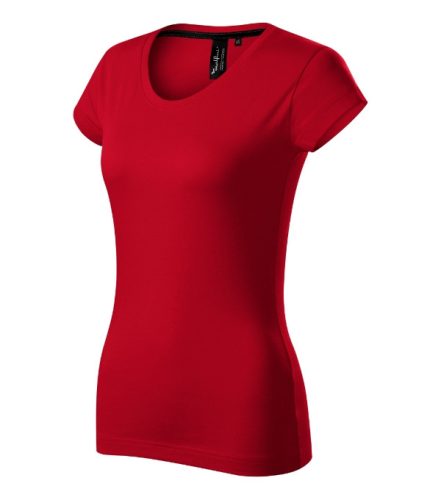 Malfini Premium Exclusive - Mélyebb, kerek nyakkivágású, testhezálló szabású női póló - F1 piros - 2XL