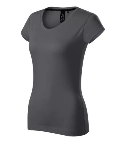 Malfini Premium Exclusive - Mélyebb, kerek nyakkivágású, testhezálló szabású női póló - Világos anthracit - 2XL