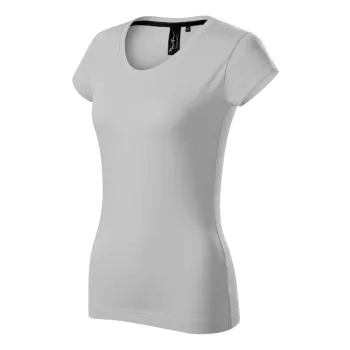   Malfini Premium Exclusive - Mélyebb, kerek nyakkivágású, testhezálló szabású női póló - Ezüstszürke - 2XL