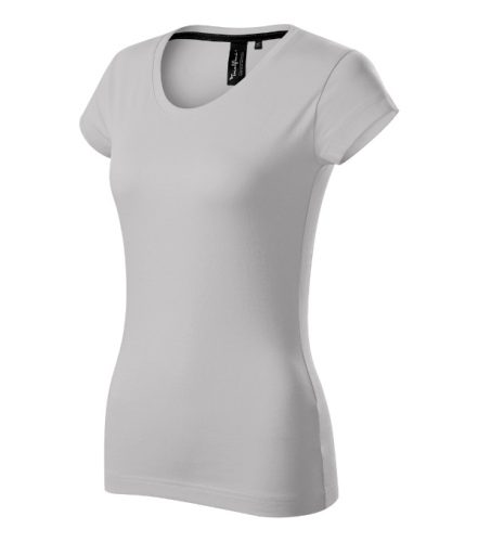 Malfini Premium Exclusive - Mélyebb, kerek nyakkivágású, testhezálló szabású női póló - Ezüstszürke - 2XL