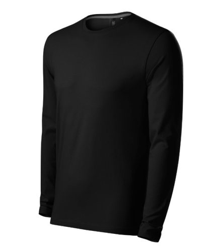 Malfini Premium Brave - Kerek nyakú, hosszú ujjú férfi póló - Fekete - 2XL
