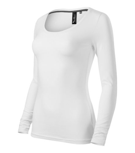 Malfini Premium Brave - Mélyebb, kerek nyakkivágású, hosszú ujjú női póló - Fehér - 2XL