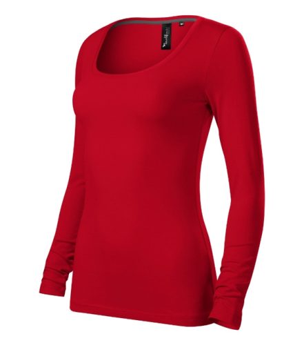 Malfini Premium Brave - Mélyebb, kerek nyakkivágású, hosszú ujjú női póló - F1 Piros - 2XL