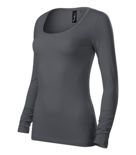 Malfini Premium Brave - Mélyebb, kerek nyakkivágású, hosszú ujjú női póló - Világos anthracit - 2XL