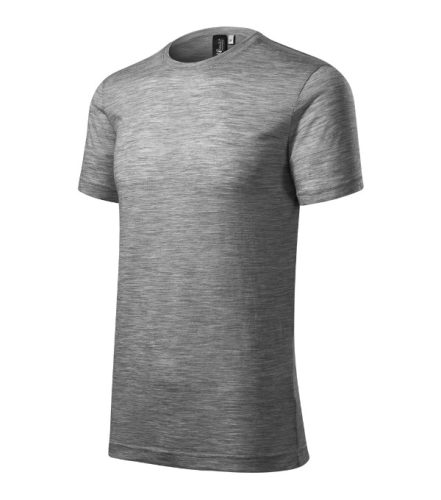 Malfini Premium Merino Rise - Keskeny nyakkivágású férfi póló - Sötétszürke melírozott - S