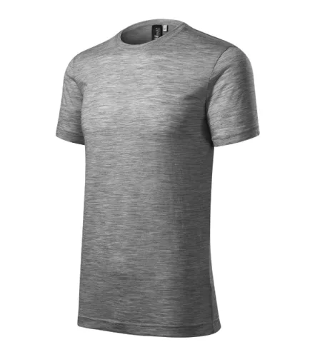 Malfini Premium Merino Rise - Keskeny nyakkivágású férfi póló - Sötétszürke melírozott - S
