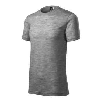   Malfini Premium Merino Rise - Keskeny nyakkivágású férfi póló - Sötétszürke melírozott - XL