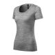 Malfini Premium Merino Rise - Keskeny nyakkivágású női póló - Sötétszürke melírozott - XS