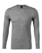 Malfini Premium Merino Rise LS - Keskeny nyakkivágású, hosszú ujjú férfi póló - Sötétszürke melírozott - M