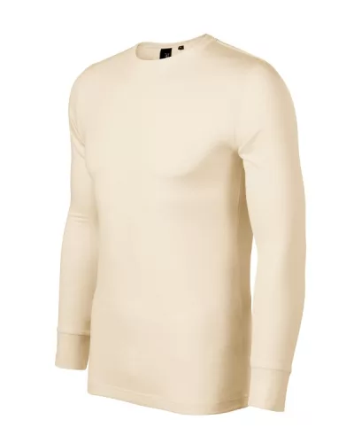 Malfini Premium Merino Rise LS - Keskeny nyakkivágású, hosszú ujjú férfi póló - Mandula - 3XL