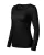 Malfini Premium Merino Rise LS - Keskeny nyakkivágású, hosszú ujjú női póló - Fekete - L