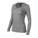 Malfini Premium Merino Rise LS - Keskeny nyakkivágású, hosszú ujjú női póló - Sötétszürke melírozott - S
