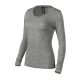 Malfini Premium Merino Rise LS - Keskeny nyakkivágású, hosszú ujjú női póló - Sötétszürke melírozott - M