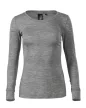 Malfini Premium Merino Rise LS - Keskeny nyakkivágású, hosszú ujjú női póló - Sötétszürke melírozott - L