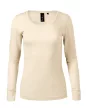 Malfini Premium Merino Rise LS - Keskeny nyakkivágású, hosszú ujjú női póló - Mandula - S