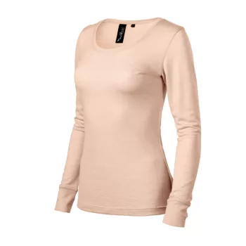   Malfini Premium Merino Rise LS - Keskeny nyakkivágású, hosszú ujjú női póló - Cameo - M