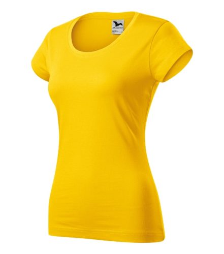 Malfini Viper - Mélyebb, kerek nyakkivágású, íves szabású női póló - Sárga - 2XL