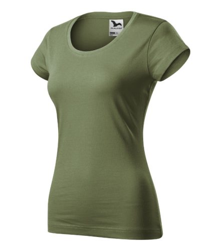 Malfini Viper - Mélyebb, kerek nyakkivágású, íves szabású női póló - Khaki - 2XL