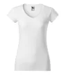 Malfini Fit V-neck - Mélyebb V-nyakú, íves szabású női póló - Fehér - XS