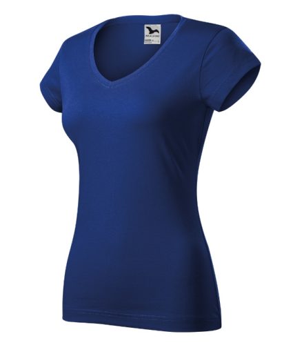 Malfini Fit V-neck - Mélyebb V-nyakú, íves szabású női póló - Királykék - XS