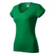 Malfini Fit V-neck - Mélyebb V-nyakú, íves szabású női póló - Fűzöld - M