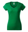 Malfini Fit V-neck - Mélyebb V-nyakú, íves szabású női póló - Fűzöld - M