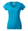 Malfini Fit V-neck - Mélyebb V-nyakú, íves szabású női póló - Türkiz - XL