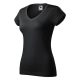 Malfini Fit V-neck - Mélyebb V-nyakú, íves szabású női póló - Ébenszürke - XS
