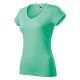 Malfini Fit V-neck - Mélyebb V-nyakú, íves szabású női póló - Menta - XS
