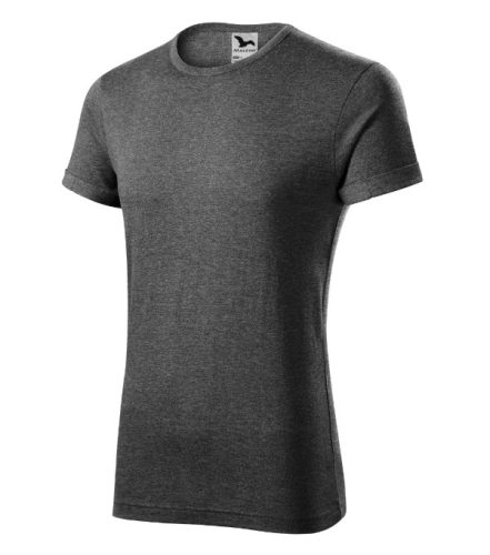 Malfini Fusion - Kerek nyakú férfi póló - Fekete melírozott - 3XL