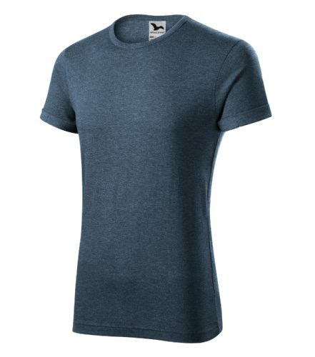 Malfini Fusion - Kerek nyakú férfi póló - Sötétdenim melírozott - 2XL