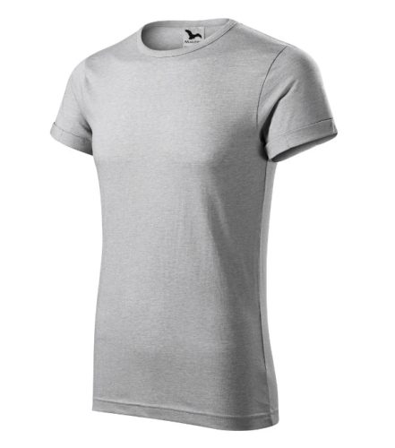 Malfini Fusion - Kerek nyakú férfi póló - Ezüst melírozott - 3XL