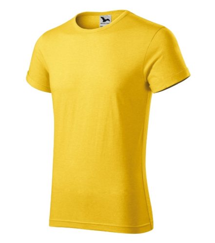 Malfini Fusion - Kerek nyakú férfi póló - Sárga melírozott - 2XL