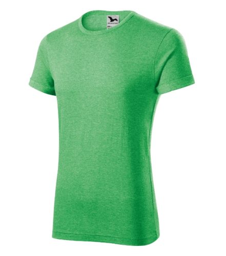 Malfini Fusion - Kerek nyakú férfi póló - Zöld melírozott - 2XL