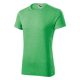 Malfini Fusion - Kerek nyakú férfi póló - Zöld melírozott - 2XL