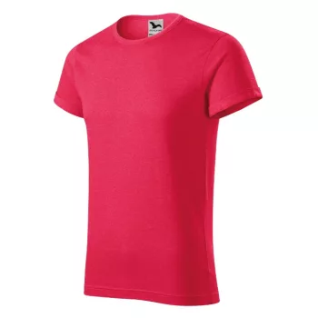  Malfini Fusion - Kerek nyakú férfi póló - Piros melírozott - 3XL